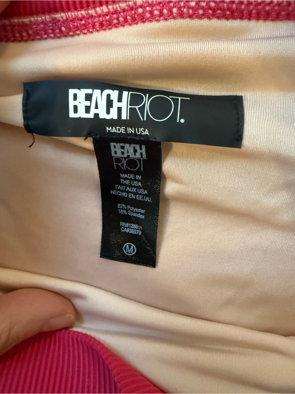 Beach Riot Two-Tone Pink & Blush Ribbed Bikini Set - Picture 3 of 4